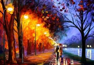 Walking in the Light Despite Darkness (Painting ' Romantical Love' by Leonid Afremov)